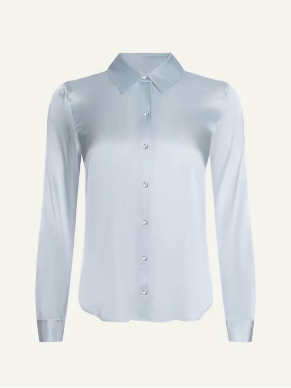 L’Agence Light Blue Satin Button-Up Shirt - Picture 3 of 6